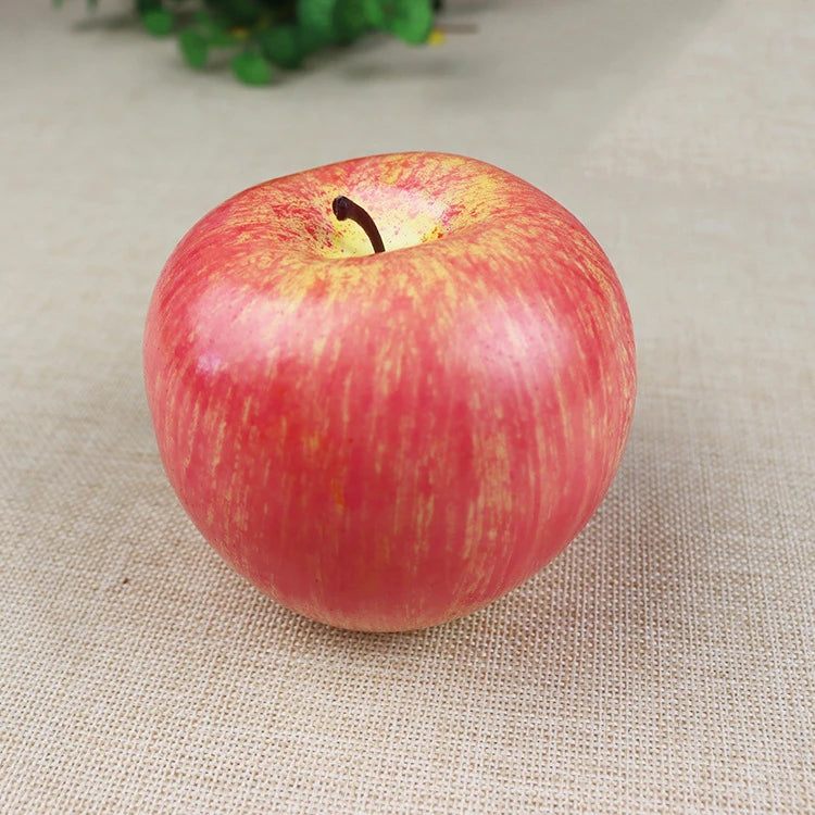 Hochrealistische Künstliche Äpfel – Plastik Rote & Grüne Apfel Dekoration für Fotografie, Zuhause & Obstladen Kaufschwan® Rot