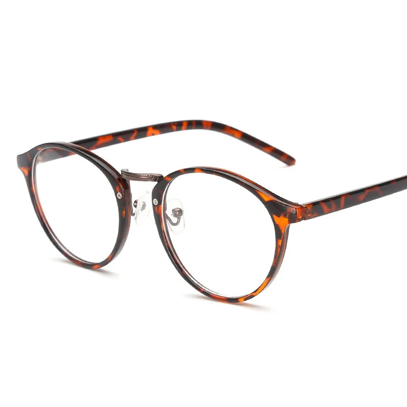 Klassische Runde Brillenfassung – Transparente Optische Brille für Damen & Herren | Modische Computerbrille im Schlichten Design Kaufschwan® Schildpattbraun