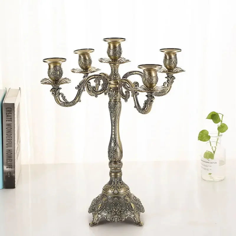Bronzefarbener Metall Kerzenhalter – Eleganter Kerzenständer für Restaurant, Hochzeit & Candle-Light-Dinner Dekoration Kaufschwan® Design 3