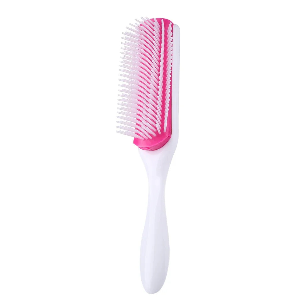 9-Reihen Styling Haarbürste – Entwirrungskamm für Glattes & Lockiges Haar | Kopfhaut-Massagebürste für Echthaar-Perücken Kaufschwan® Design 9
