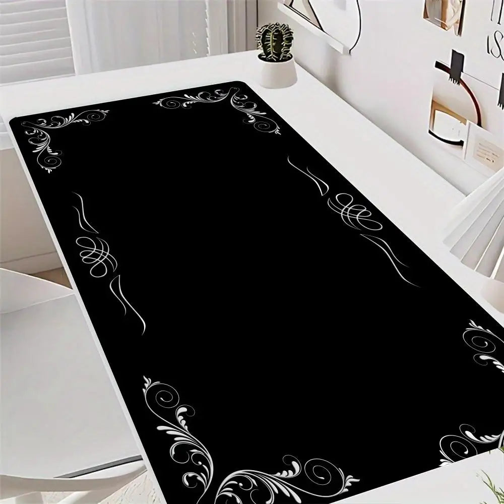 Schwarzes Barock XXL Mauspad – 90x40cm Große Schreibtischmatte für Tastatur und Büro Kaufschwan® Design 2 600x300x3mm