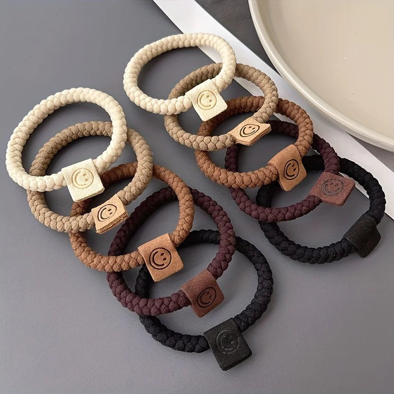 5 Stück Gedrehte Haargummis | Weiche Hoch-Elastische Haarbänder | Vielseitige Ponytail-Scrunchies für Damen & Mädchen Kaufschwan® 10er Set