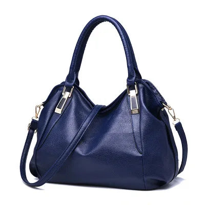 Luxus Designer Damenhandtasche aus Weichem Leder – Große Modische Tasche | Schulter- & Crossbody Damen Tasche Kaufschwan® Dunkelblau 36x15x26cm