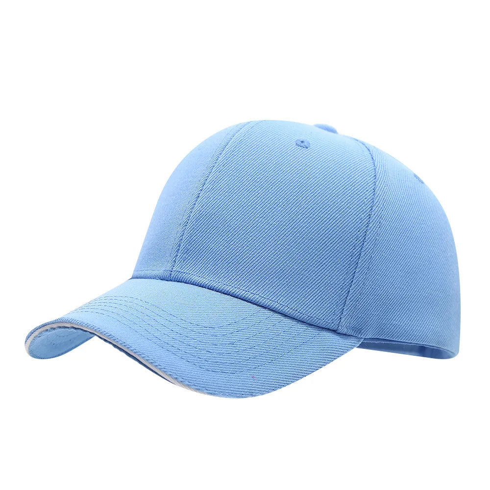 Klassische Baseballkappe | Herren & Damen Freizeit Einfarbige Kappe | Outdoor Reise Mode Baseballcap Kaufschwan® Hellblau Einstellbar