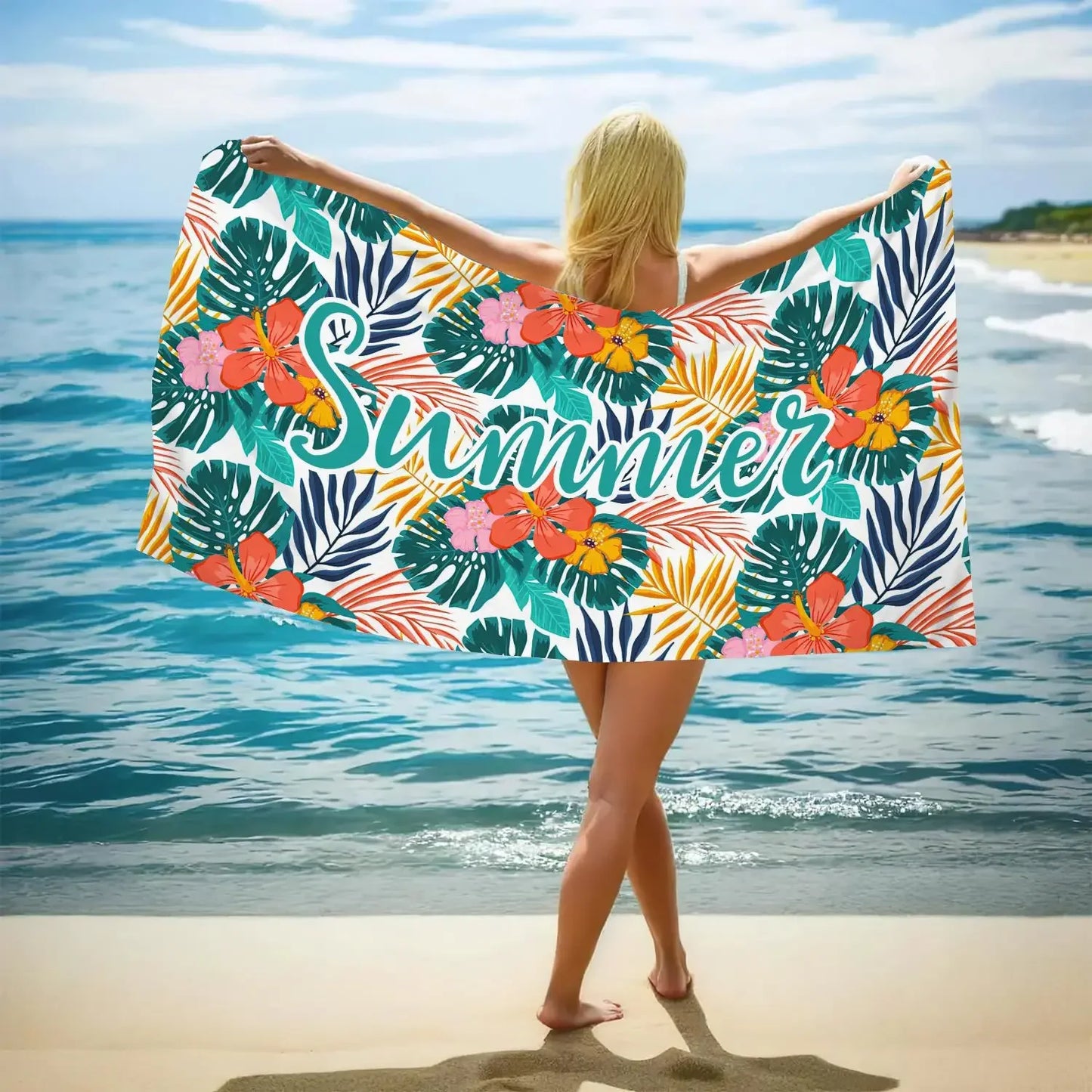 Großes Mikrofaser Strandtuch – Schnell Trocknendes Sandfreies Handtuch | Leichtes Reise-, Bade- & Yoga Handtuch für Erwachsene Kaufschwan® Design 2 - 70cmx150cm