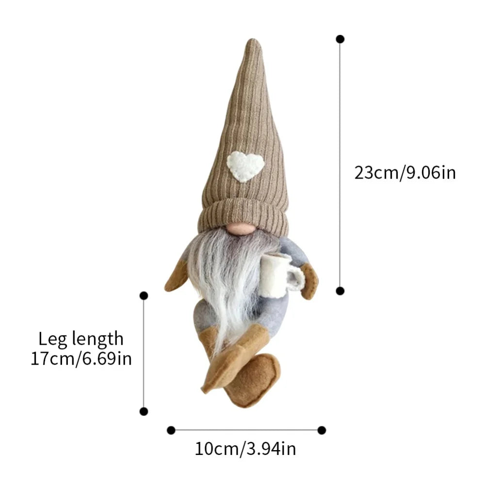 Wichtel Puppen – Gestrickte Plüsch-Dekoration | Für Weihnachten, Küche & Kaffeebar Kaufschwan® Braun