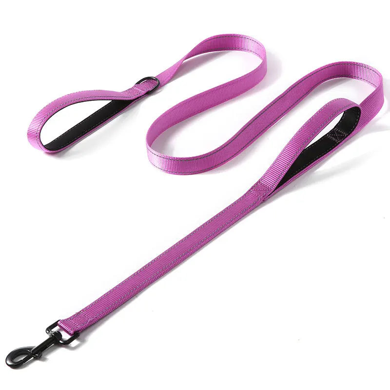 Doppelt Griff Hundeleine Nylon Heavy Duty 1.2/1.5/1.8m Trainingsleine Kontrollleine für Hunde Katzen Kaufschwan® Rosenrot 2.5x180cm