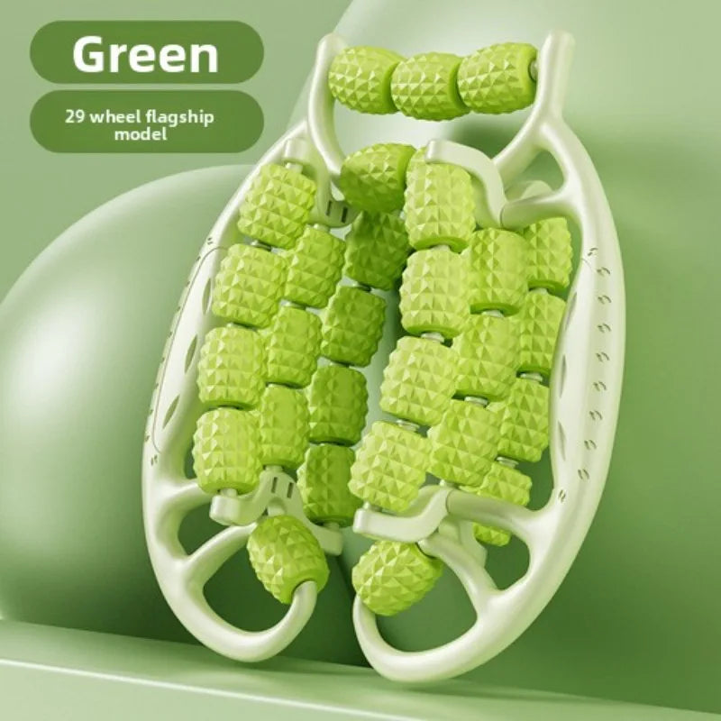 28-Rad-Ringförmiger Bein-Klemm-Massager | Anti-Cellulite & Körper-Slimming-Roller Kaufschwan® Design 3-Grün