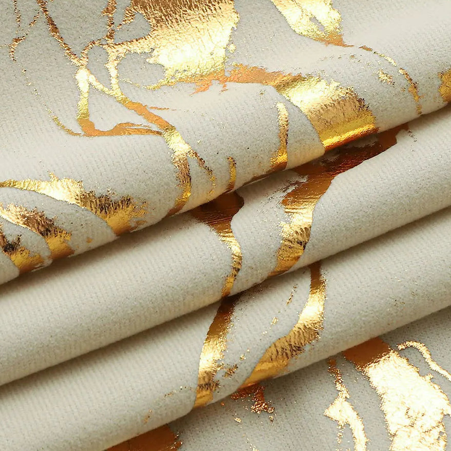 Gold Marmor Druck Verdunkelungsvorhang Thermisch Isoliert Champagner Farbe für Wohnzimmer Schlafzimmer 2 Stück/Set Kaufschwan®