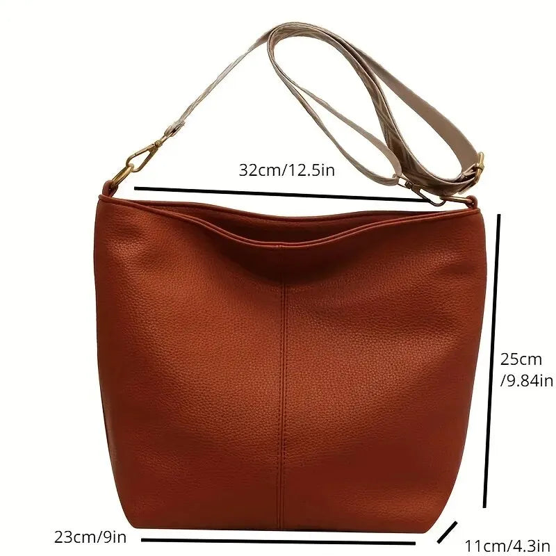 Schlichte Damen Crossbody Tasche mit Großem Fassungsvermögen – Lässige Multifunktionale Pendler Tasche | Schultertasche mit PU Leder Struktur Kaufschwan®