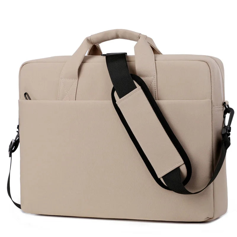 Laptop Schultertasche & Aktentasche – Schützende Notebook-Hülle als Handtasche für MacBook, Lenovo, Asus, Samsung, Dell & Laptops Kaufschwan® Beige 13-14 Zoll