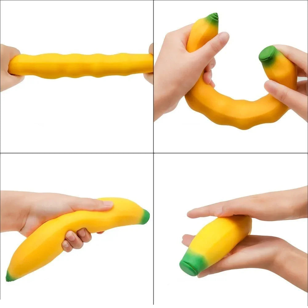 Simuliertes Bananen-Knautschspielzeug – Weiches Langsam Rückfederndes Sensorik- & Fidget-Spielzeug zum Drücken, Entspannen & Stressabbau