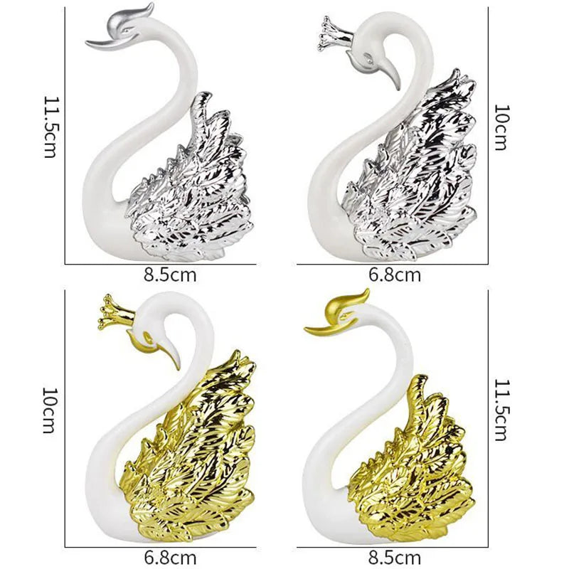 Mini Schwanenpaar Figur – Romantische Sammler-Dekoration für Auto, Hochzeitstorte und Wohnaccessoires Kaufschwan®