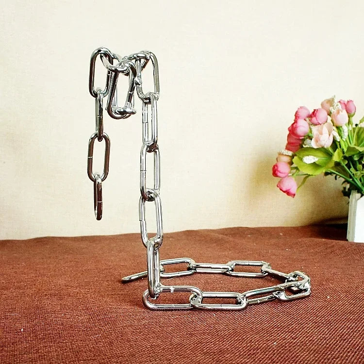 Eisenketten Weinflaschenhalter – Kreativer Schwebender Flaschenständer | Küchen- & Tischdekoration für Weinliebhaber Kaufschwan® Silber