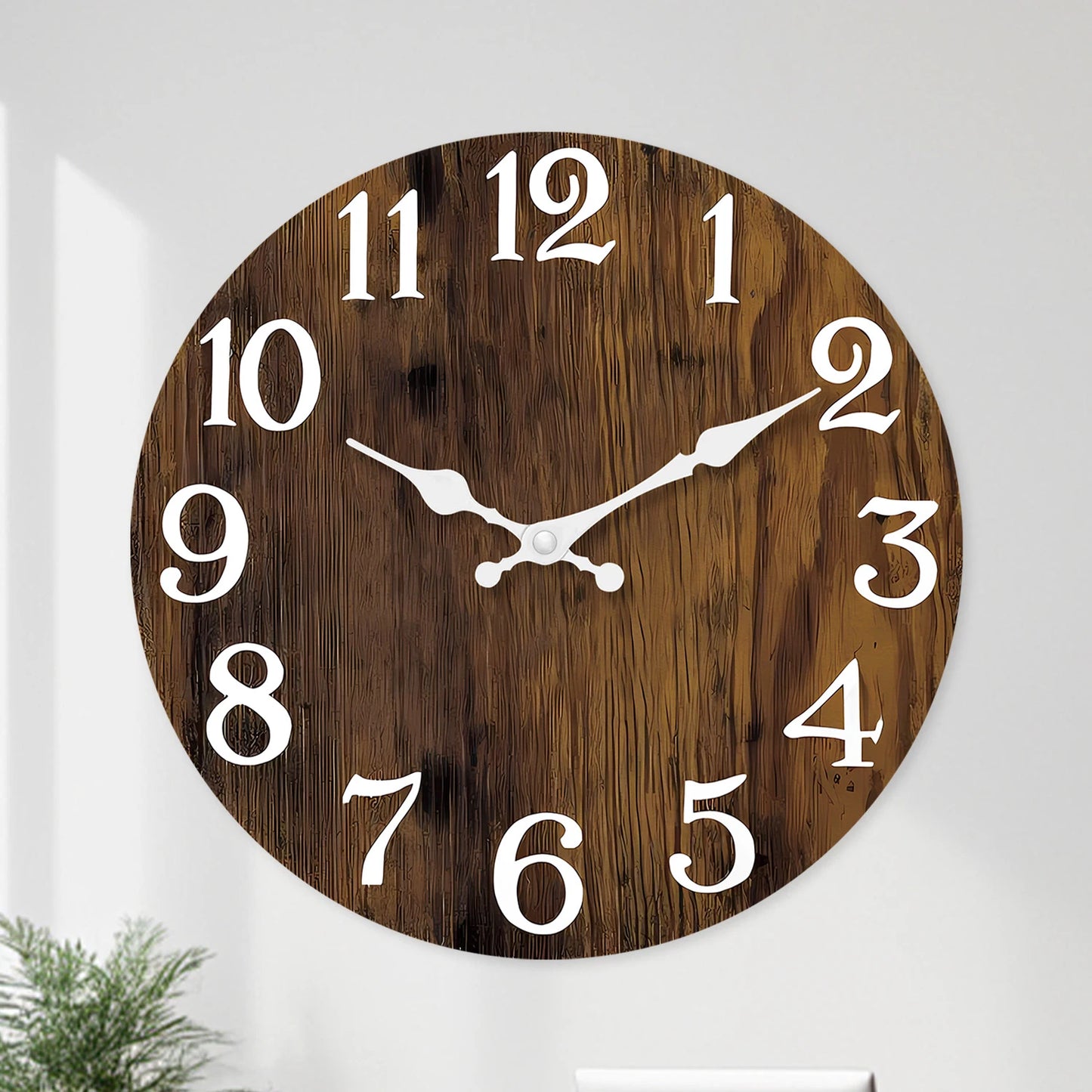 Retro Holzmaserung Wanduhr – Leise Quarz Vintage Deko Uhr Kaufschwan®