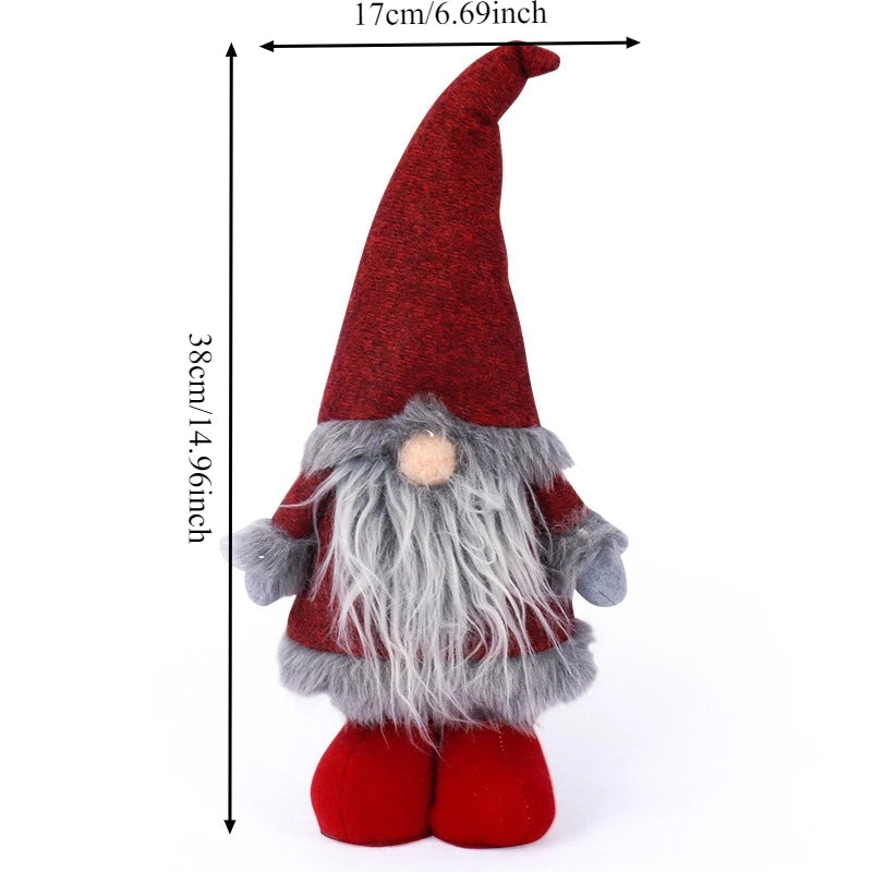 Weihnachten Faceless Wichtel mit Rotem Hut – Stehende Rudolf Zwergpuppen | Weihnachtsdeko & Geschenk-Set Kaufschwan® Grauer Bart