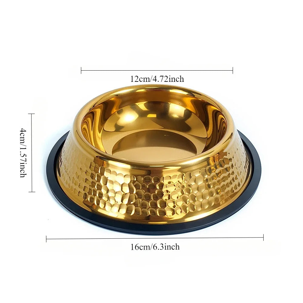Luxuriöser Edelstahl Futternapf – Rutschfeste Haustierschüssel in Gold-Optik Kaufschwan®