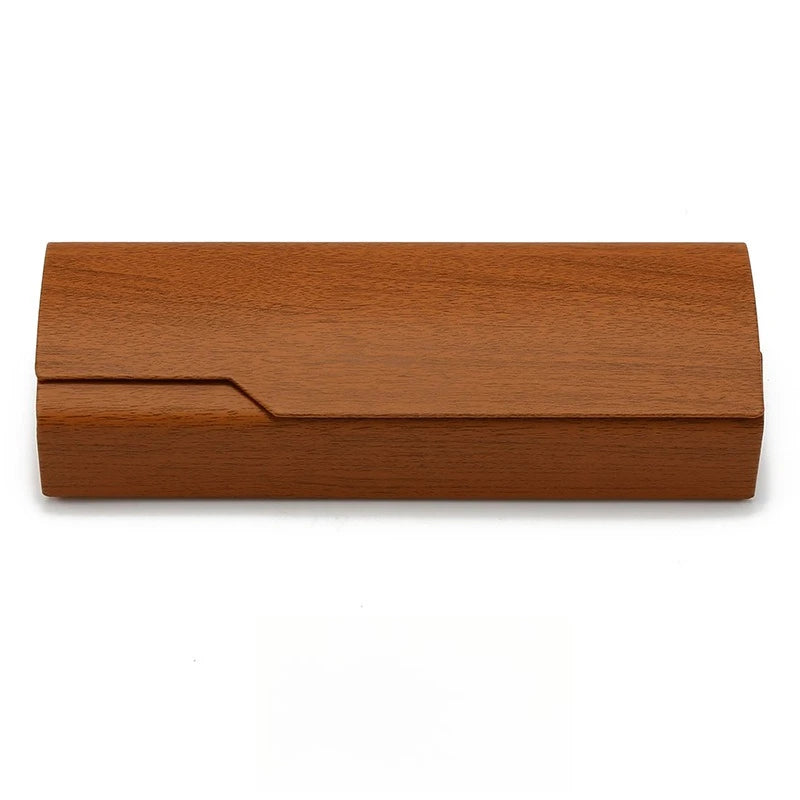 Brillenetui Holzoptik Klappdesign – Anti-Druck Schutzbox für Lese- und Sehbrillen Kaufschwan® Kaffee