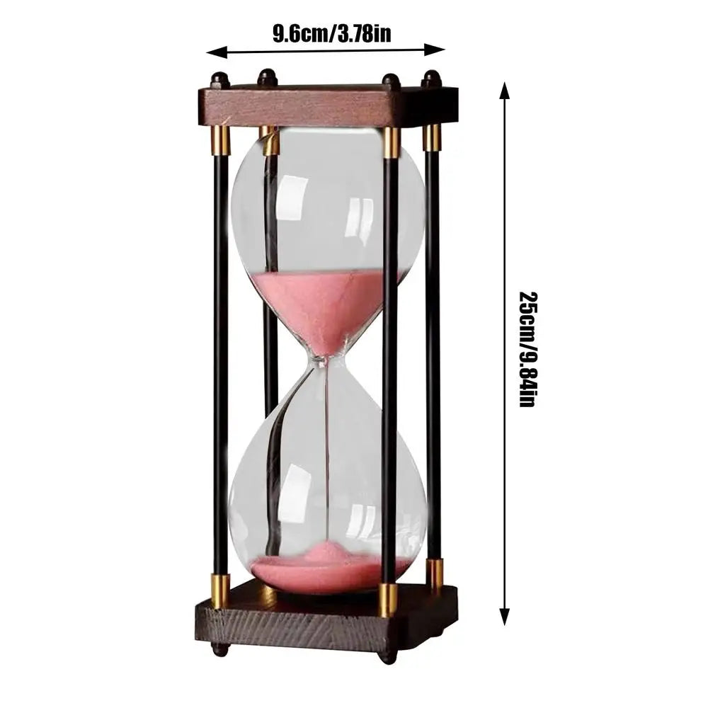 Retro Sanduhr aus Glas – 60 Minuten Borosilikat Timer für Schreibtisch Dekor, Spiele & Unterricht Kaufschwan® Rosa