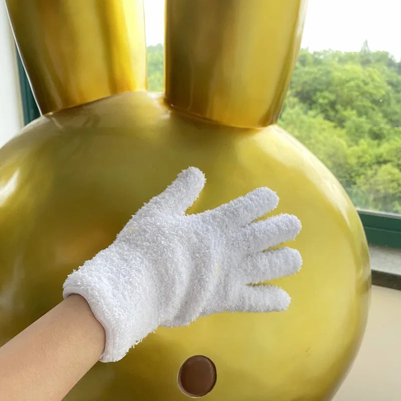 Mikrofaser Reinigungshandschuh Wiederverwendbar Staubentferner für Auto Fenster Haushalt Kaufschwan® Weiß
