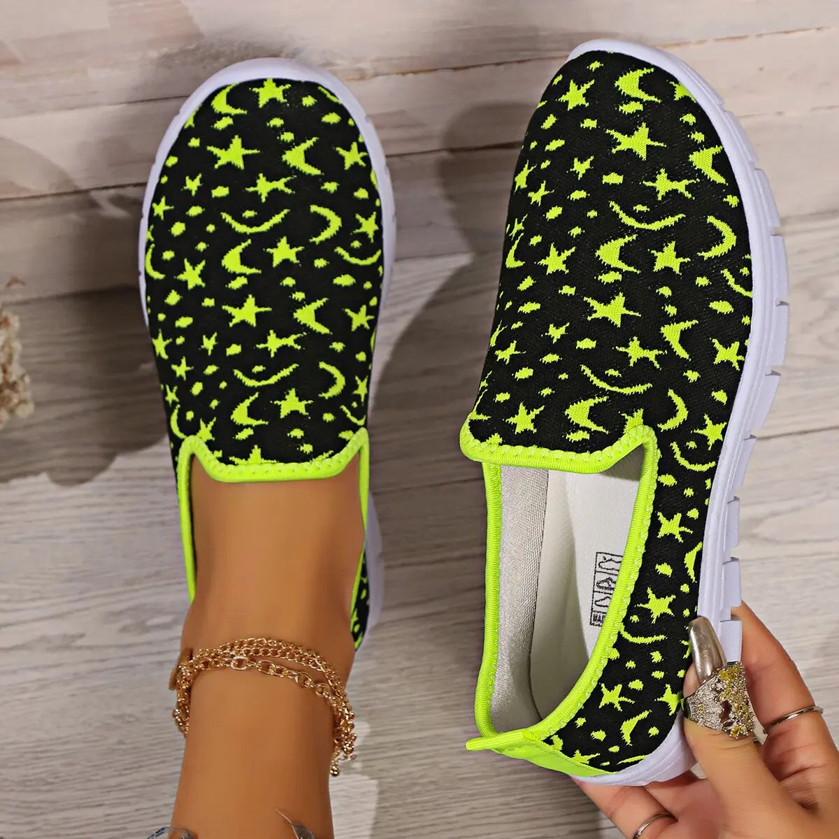 Damen Sportschuhe mit Flacher Sohle – Frühling Runde Zehenform | Bequeme Designer Vulcanized Sneaker für Outdoor & Alltag Kaufschwan® Gelb 36