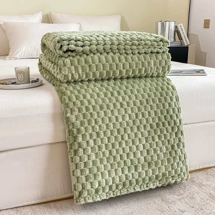 Kariert Weiche Warme Flauschige Samtdecke – Gemütlicher Sofaüberwurf & Bettdecke für Erwachsene, Kinder & Haustiere Kaufschwan® Grün 70x100cm(28x39inch)