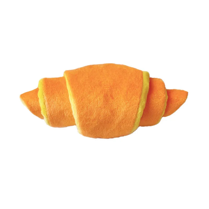 Plüsch Croissant Hundespielzeug – Weiches Interaktives Kauspielzeug für Kleine und Mittelgroße Tiere Kaufschwan®