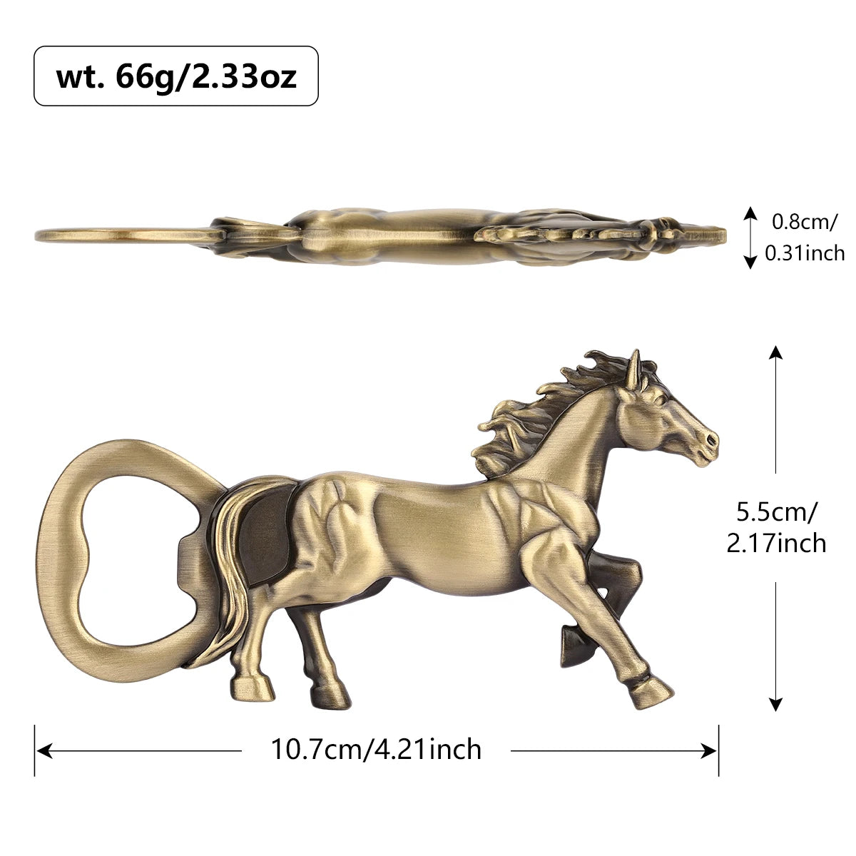 Vintage Pferde Flaschenöffner aus Metall – Bronze/Grau Korkenzieher Geschenk Kaufschwan®