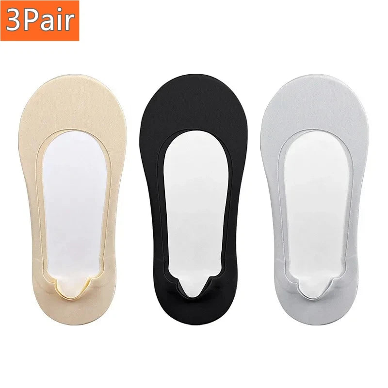 Damen Bootsocken mit Einlegesohle – Unsichtbare Plantarfasziitis Socken mit Stoßdämpfung & Rutschfestem Pad Kaufschwan® Gemischt - 3 Paar EU35-44