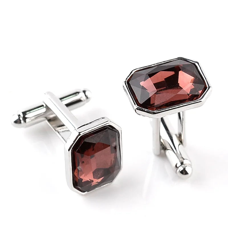 Herren Manschettenknöpfe in Luxusfarben – Blau, Rot, Pink & Silber | Elegante Accessoires für Hemd, Anzug & Hochzeit Kaufschwan® Rotbraun