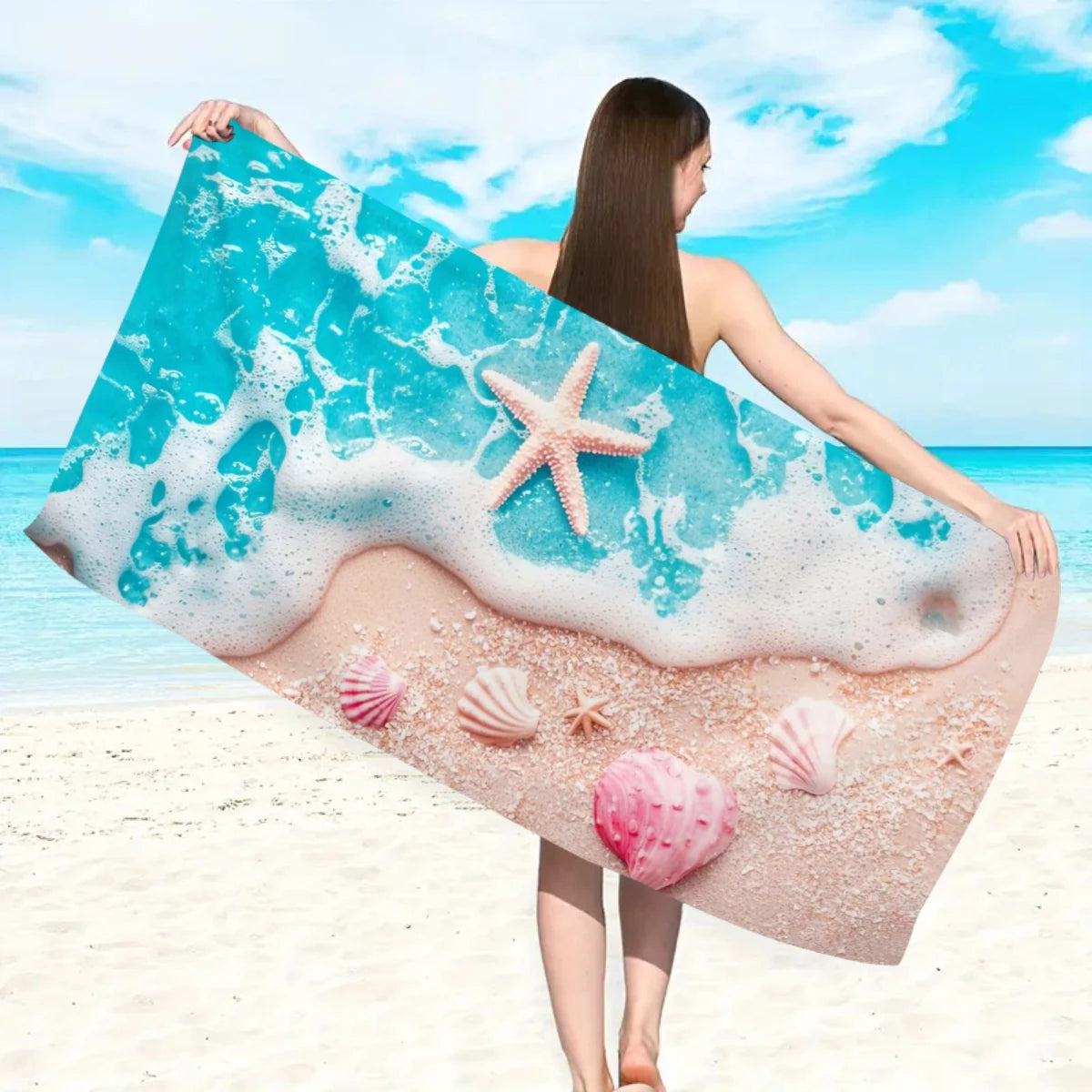 Strandtuch mit Ozean-Motiv – Schnell Trocknendes Mikrofaser Handtuch | Multifunktionales Handtuch für Sport, Schwimmen & Fitness Kaufschwan®