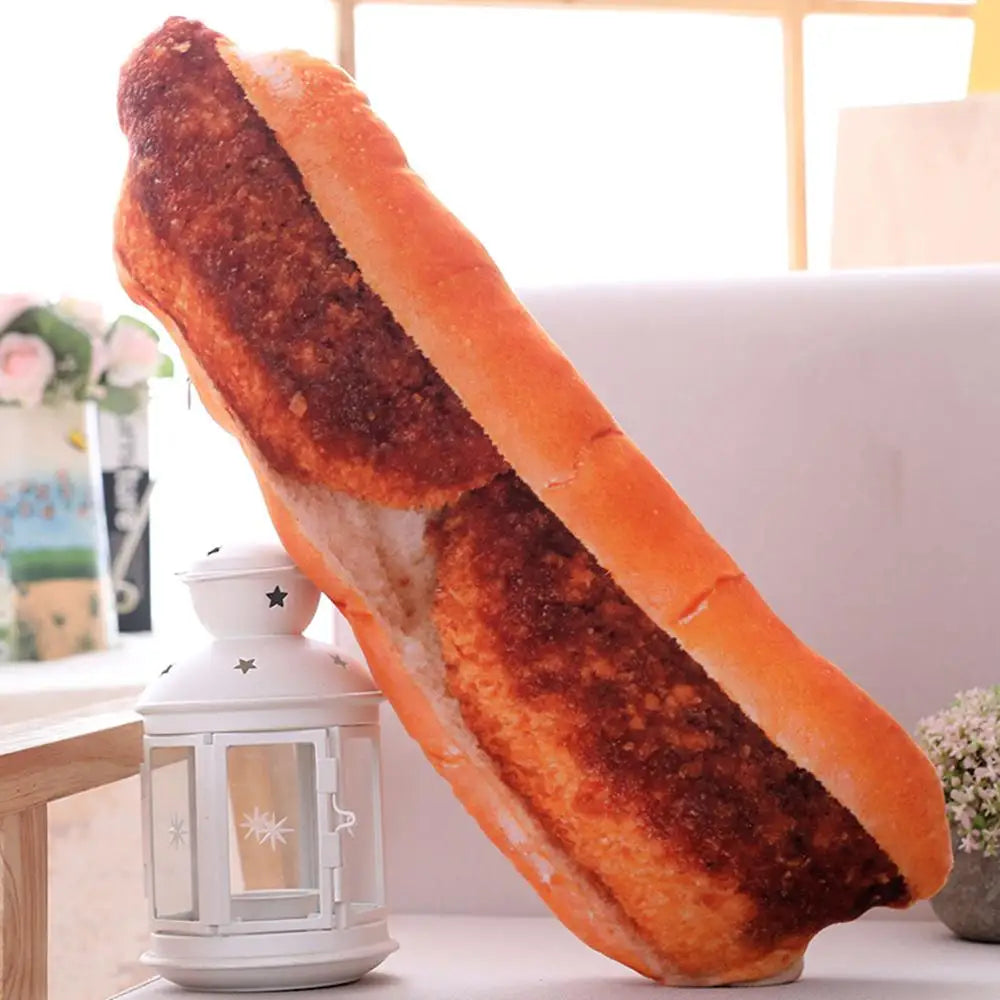 Brot Plüschkissen | Kreatives Lebensmittel Plüschtier | Lustiges Fastfood Nackenkissen | Heimdeko & Kinder Geschenk