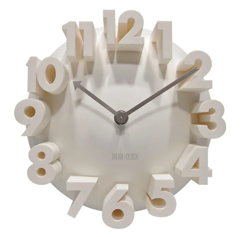 3D Digitale Wanduhr – Leise Moderne Deko Uhr Kaufschwan® Beige 24x24X10cm