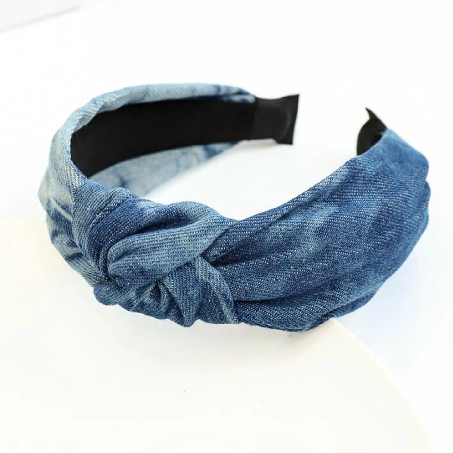 Jeans-Haarreif mit Knoten – Klassisches Turban-Haarband in Blau oder Schwarz für Damen | Lässiges Haaraccessoire Kaufschwan® Design 5