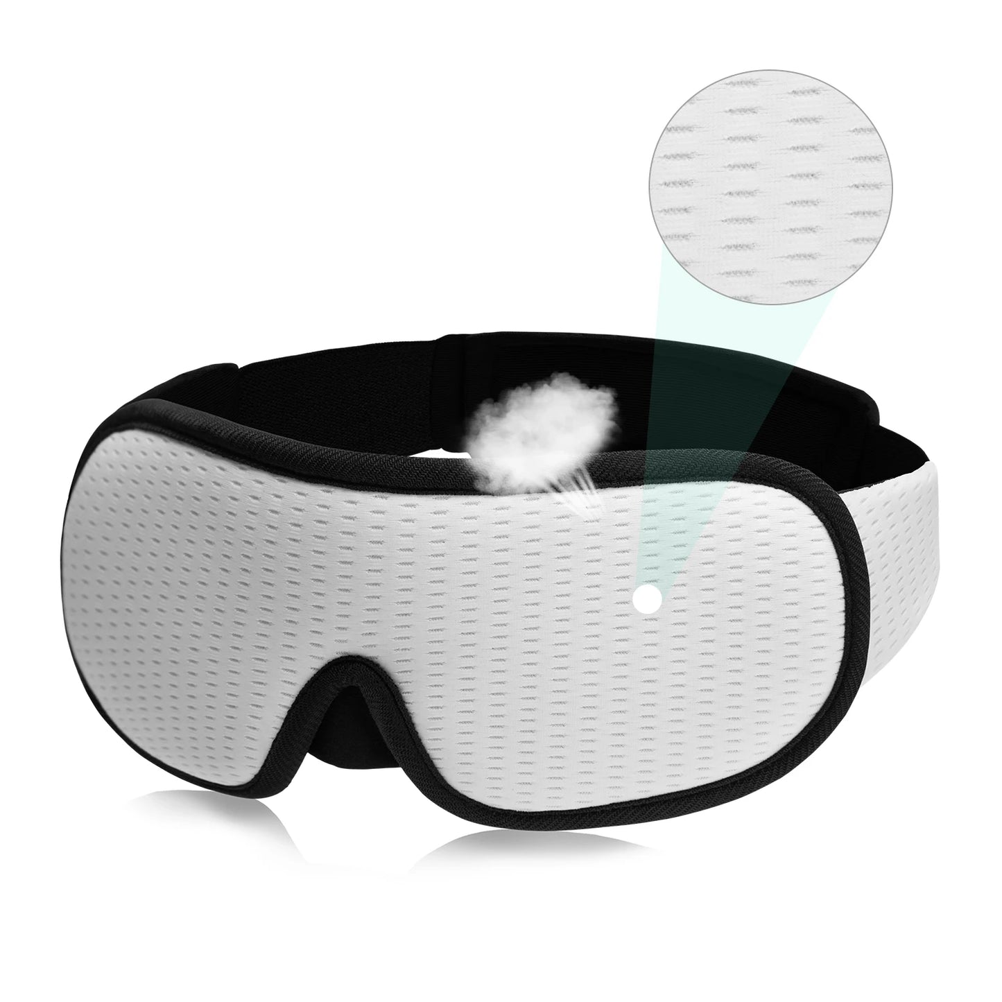 3D Sleeping Mask Block Out Light Soft Padded Sleep Mask For Eyes Slaapmasker Eye Shade Blindfold Sleeping Aid Face Mask Eyepatch Kaufschwan® Weiß
