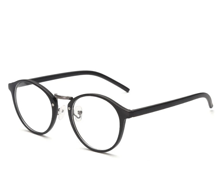 Klassische Runde Brillenfassung – Transparente Optische Brille für Damen & Herren | Modische Computerbrille im Schlichten Design Kaufschwan® Schwarz