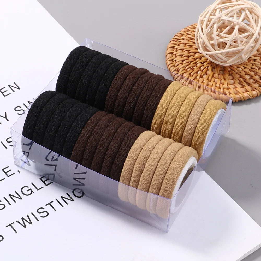 30 Stück Elastische Haargummis Damen & Mädchen | Bunte Nylon-Haargummis & Scrunchies | Zopfgummis Haaraccessoires Kinder Kaufschwan®
