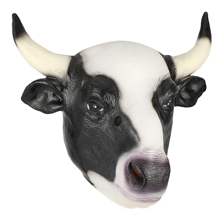 Halloween Niedliche Schwarz-Weiß Kuh Maske – Lustige Cartoon Tiermaske für Party, Verkleidung, Zoo & Dschungel Cosplay Dekoration Kaufschwan®