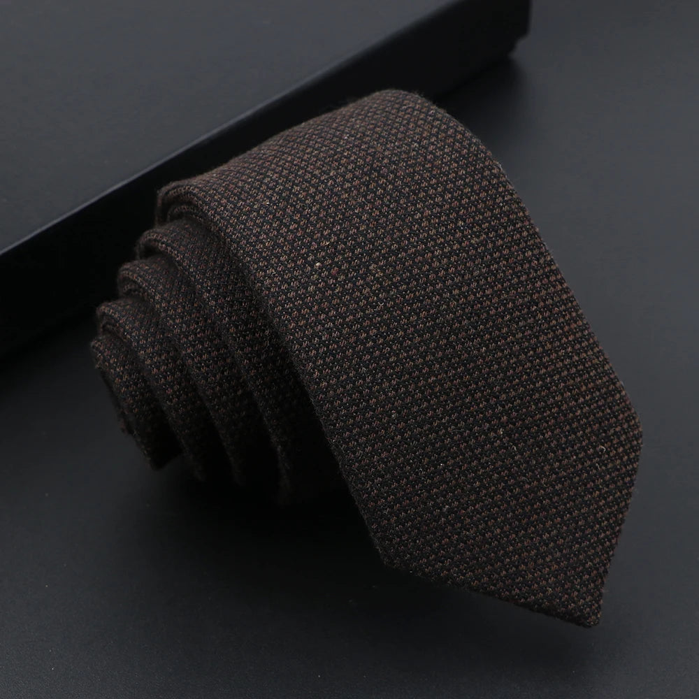 Herren Schmale Polyesterkrawatte – Handgefertigte 100% Polyester Krawatte | Uni & Gestreift für Business, Anzug & Formelle Anlässe Kaufschwan® Kaffee Braun