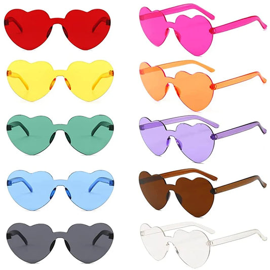 Randlose Herzförmige Polarisierte Sonnenbrille – Farbenfrohe Getönte Sonnenbrille mit UV400-Schutz und Polycarbonatgläsern für Damen und Mädchen Kaufschwan®