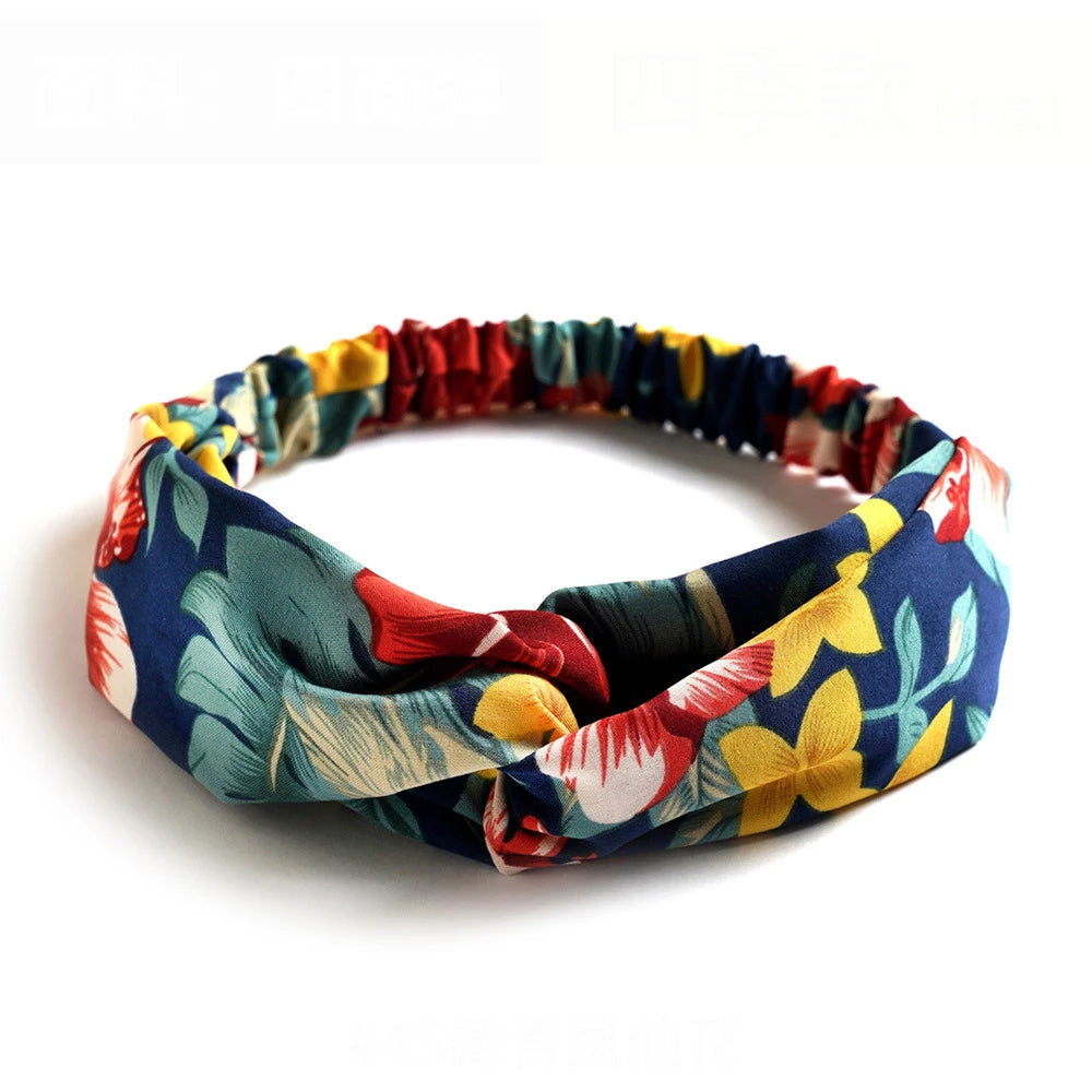 Haarreif mit Print – Vintage Sommer Turban-Haarband für Damen & Mädchen Kaufschwan® Marine 3