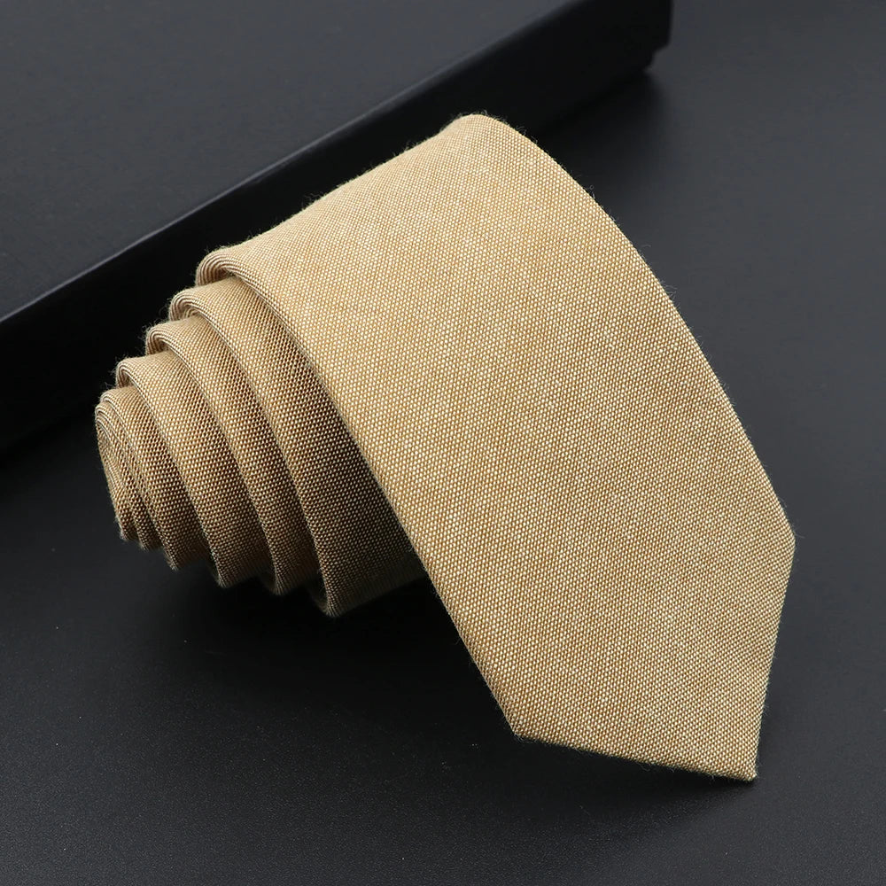 Herren Schmale Polyesterkrawatte – Handgefertigte 100% Polyester Krawatte | Uni & Gestreift für Business, Anzug & Formelle Anlässe Kaufschwan® Beige