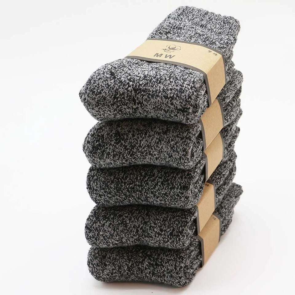 5 Paare Herren Merinowoll-Wintersocken | Extra Dicke Warme Harajuku Retro Schneesocken | Hochwertige Antifrost-Socken Kaufschwan®