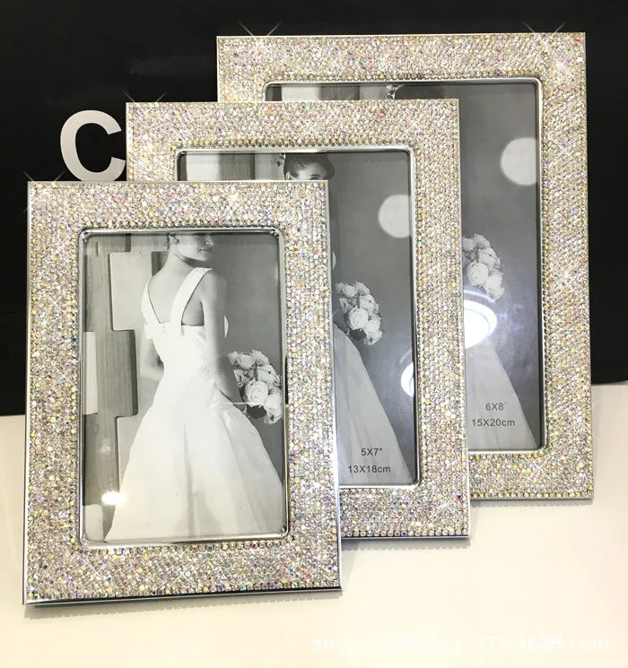Kristall Strass Bilderrahmen – Glitzernder Bling Fotorahmen für Schreibtisch und Wohnraum Dekoration Kaufschwan®