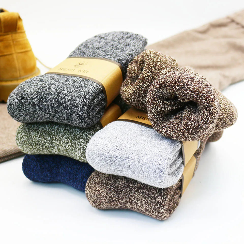 5 Paare Herren Merinowoll-Wintersocken | Extra Dicke Warme Harajuku Retro Schneesocken | Hochwertige Antifrost-Socken Kaufschwan®