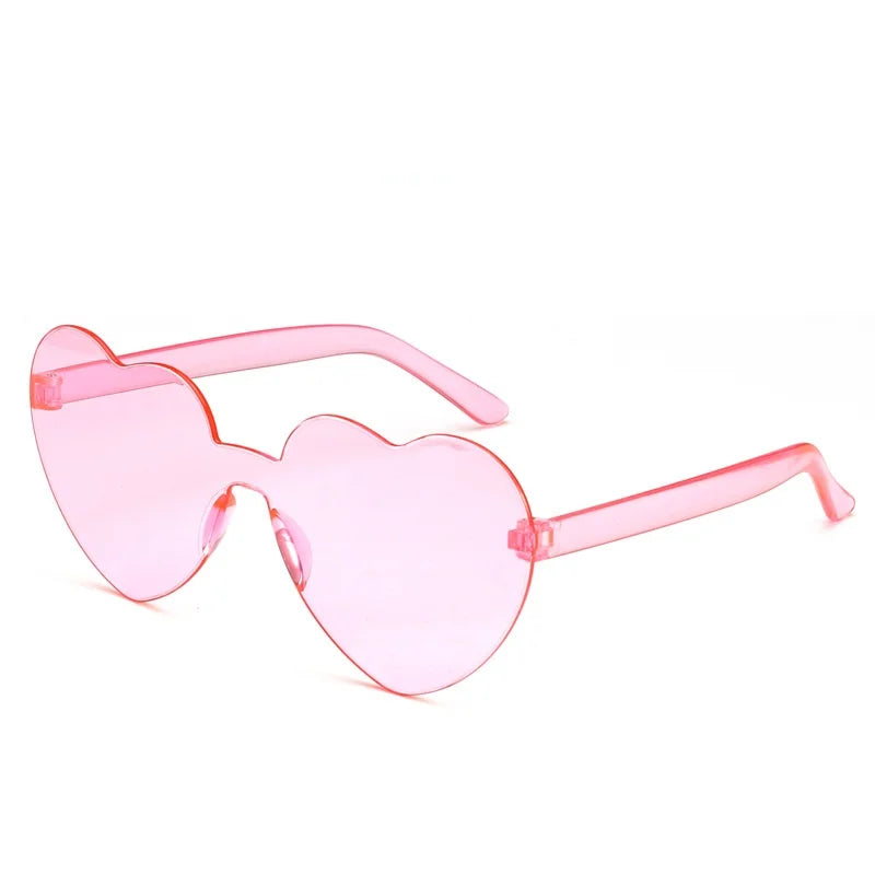 Randlose Herzförmige Polarisierte Sonnenbrille – Farbenfrohe Getönte Sonnenbrille mit UV400-Schutz und Polycarbonatgläsern für Damen und Mädchen Kaufschwan® Rosa