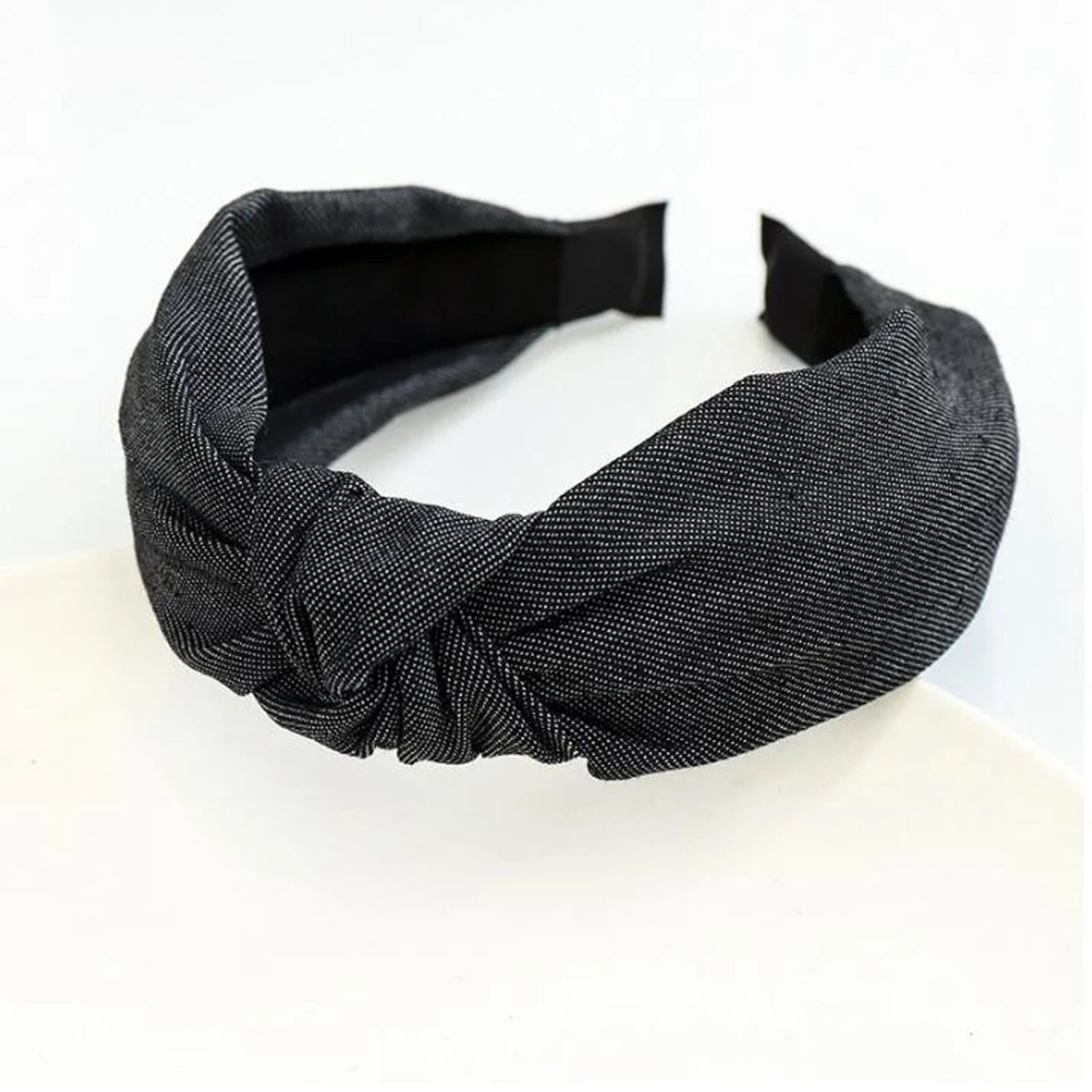 Jeans-Haarreif mit Knoten – Klassisches Turban-Haarband in Blau oder Schwarz für Damen | Lässiges Haaraccessoire Kaufschwan® Design 3