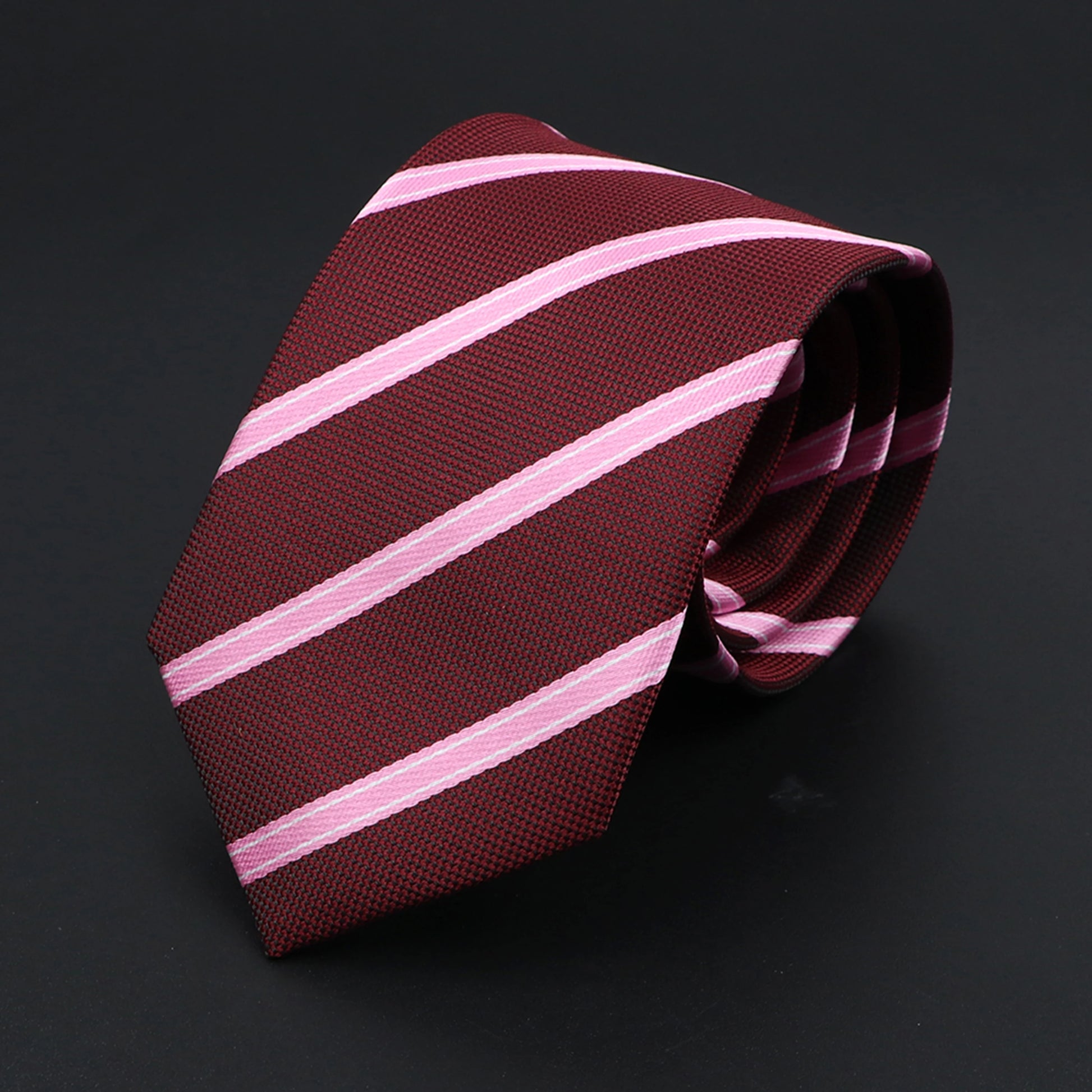 Herren Jacquard-Krawatte mit Punkten & Streifen – Klassische Polyester-Krawatte | Weiche Cravate in Blau, Schwarz, Rot & Rosa für Business & Alltag Kaufschwan®