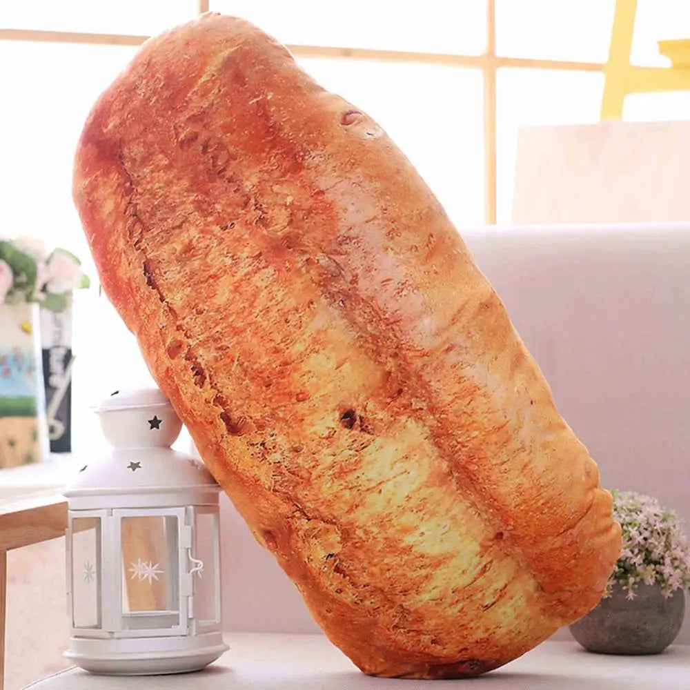 Brot Plüschkissen | Kreatives Lebensmittel Plüschtier | Lustiges Fastfood Nackenkissen | Heimdeko & Kinder Geschenk