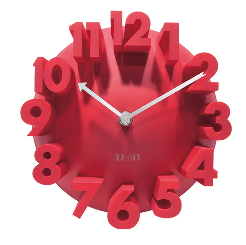 3D Digitale Wanduhr – Leise Moderne Deko Uhr Kaufschwan® Rot 24x24X10cm